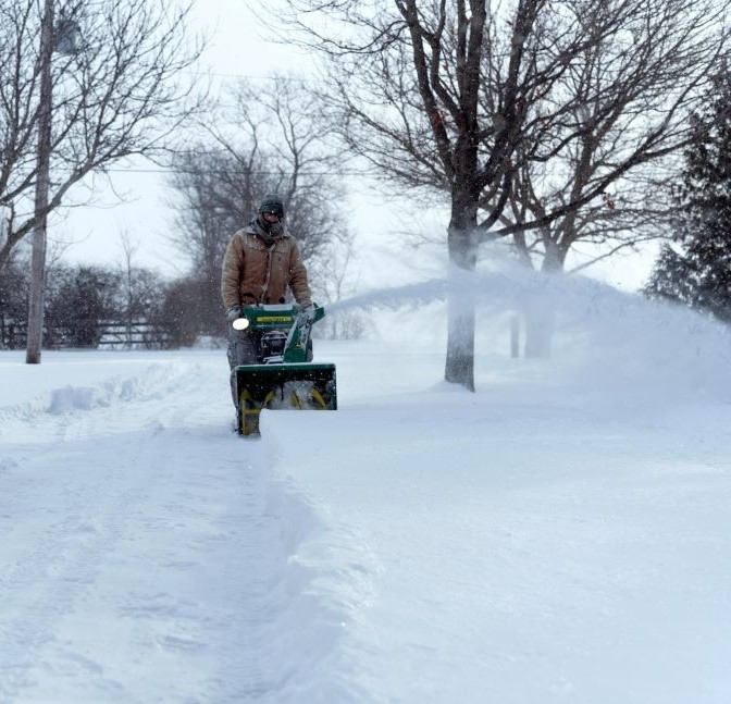 snow blowing